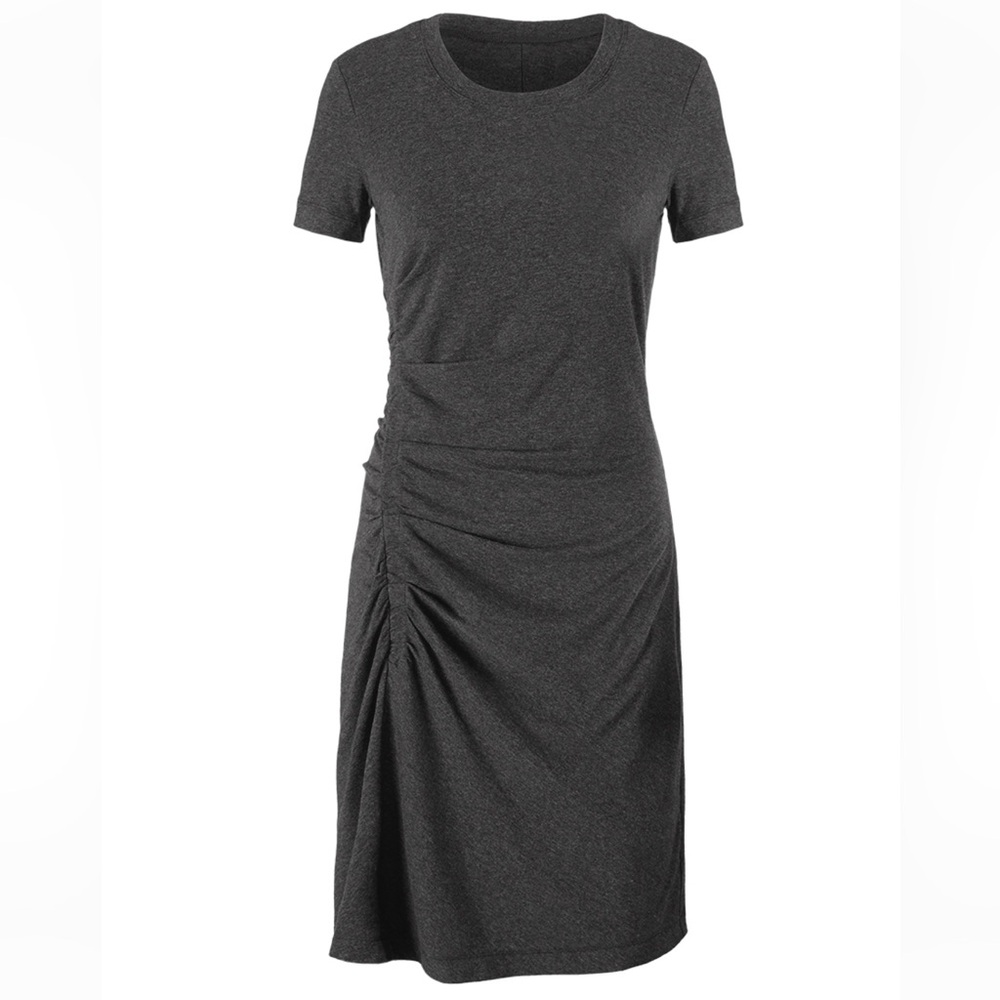 CAbi Weekend Dress
Charcoal Ruched Dress
Double Layer T-Shirt Knit Dress
Fitted